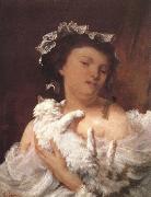 Gustave Courbet Lady and cat oil painting reproduction